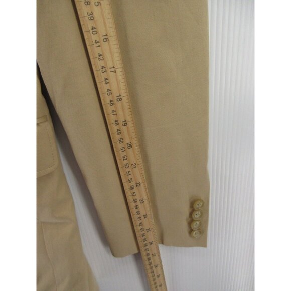 J Crew Sport Coat 40 Long Blazer Jacket Khaki Italian Fabric Cotton - Picture 6 of 12